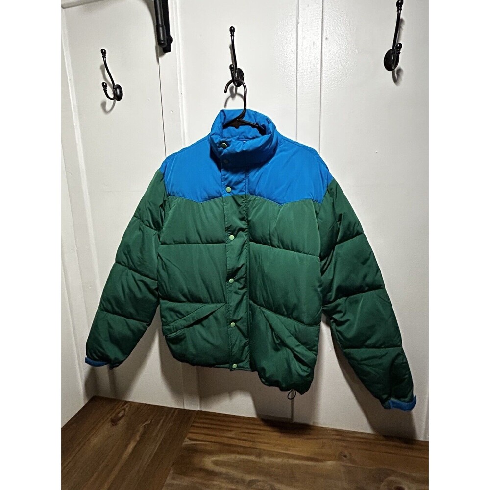 Without Walls Western Style Puffer Jacket Men’s Small Blue Green EUC